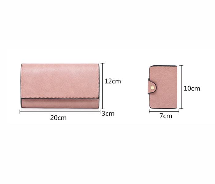 Floral 3 Pieces Sets Women’s Purse Leather Clutch Handbags For Ladies - Pink - Zoom Image 3