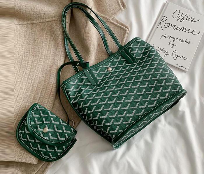 New 2 Pieces Ladies shopping Handbag For Women - Green - Zoom Image 1