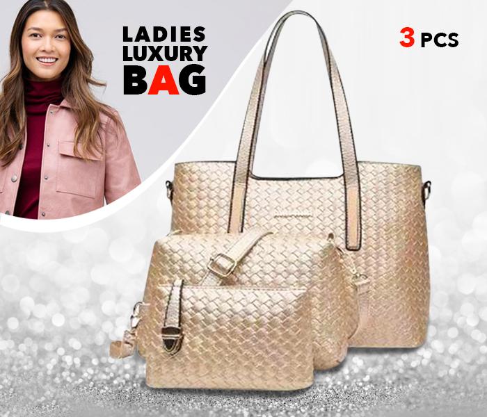 Ladies Luxury Bag 3 pcs Set JA073 - Gold - Zoom Image 2