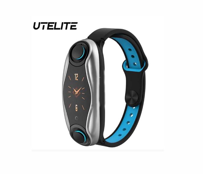 2 in 1 T90 Smart Fitness Bracelet With TWS Bluetooth Earphone - Silver - Zoom Image 2