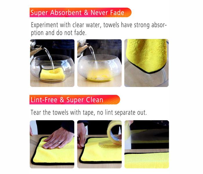 2 IN 1 MICROFIBER WASH AND DRY TOWEL - YELLOW - Zoom Image 3