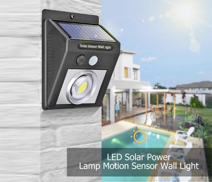 COB Solar Powered Energy Wall Mounted Light - Black - Zoom Image 3