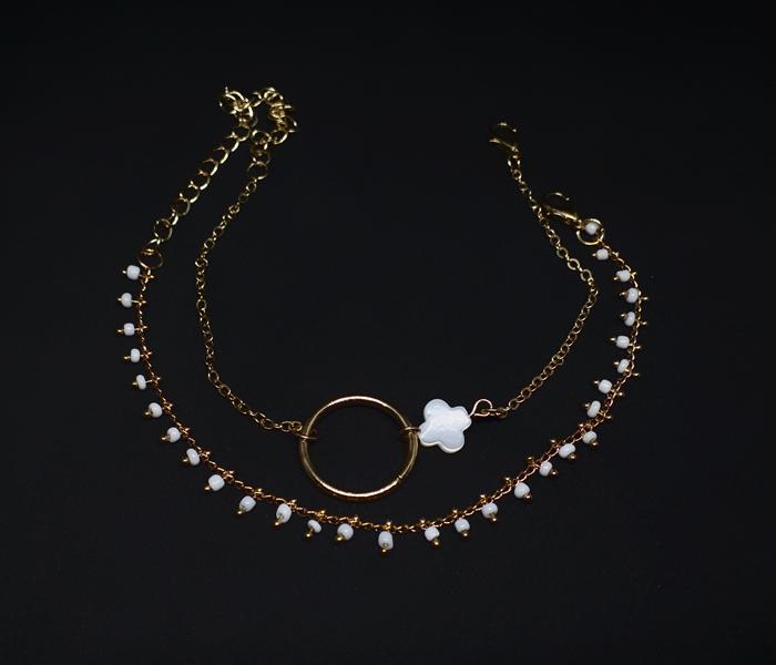 Jewelry Fashion 10806 Elegant Bracelet with White beads For Ladies - Zoom Image