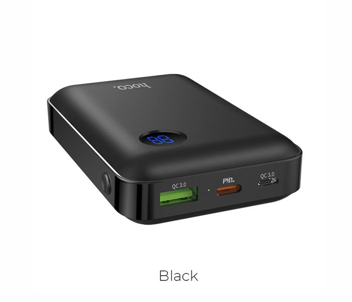 HOCO J44 mobile power bank 10000mAh USB and Type-C output with LED digital display - Black - Zoom Image 2