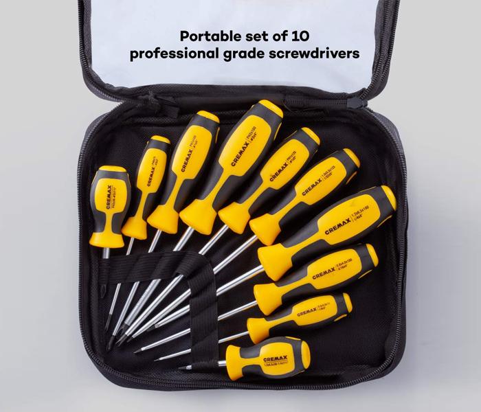 Magnetic Screwdriver Set 10 Pieces - Yellow - Zoom Image 5