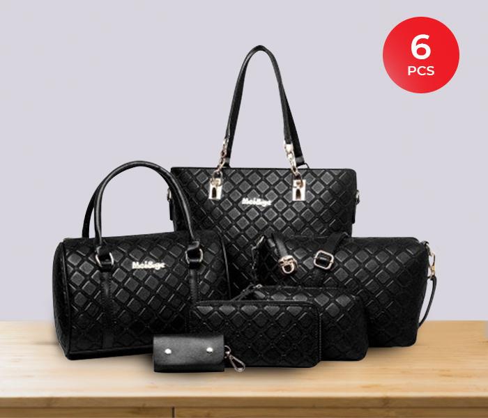 Ladies Luxury Bag Set of 6 pcs JA064 - Black  - Zoom Image