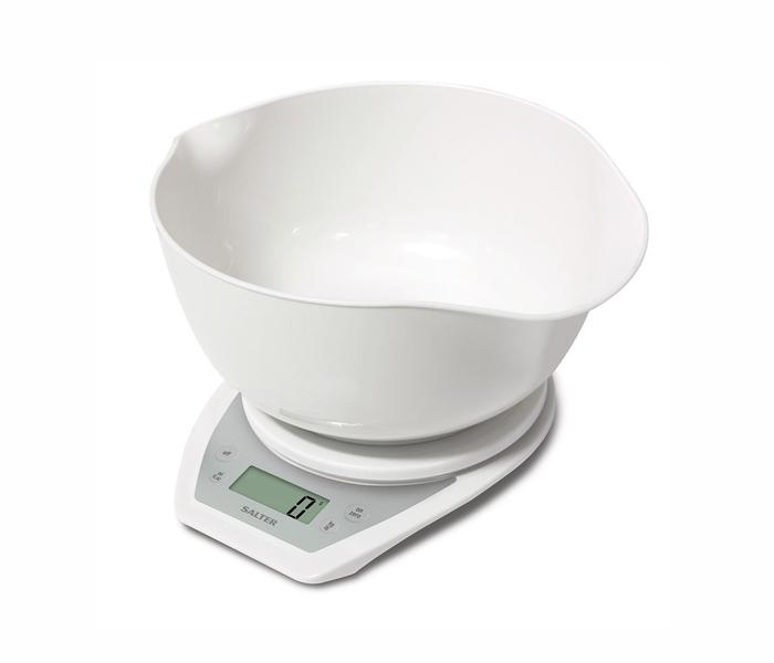 Electronic Kitchen Scales with Dual Pour Mixing Bowl - White - Zoom Image 2