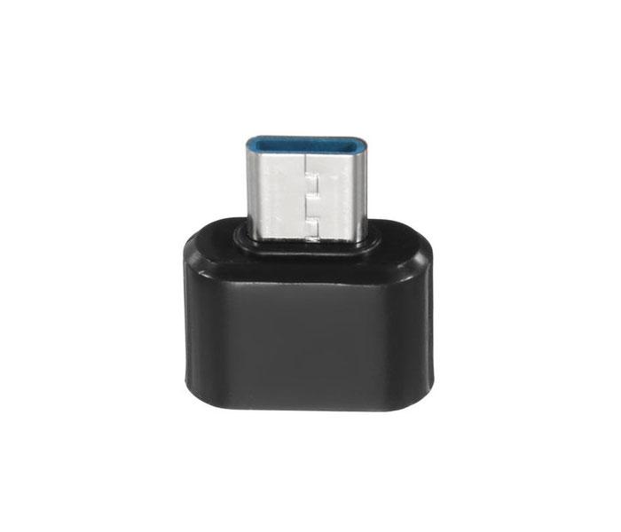 Plug & play Type C Male To USB 2.0 Female OTG Connector - BLACK - Zoom Image 1