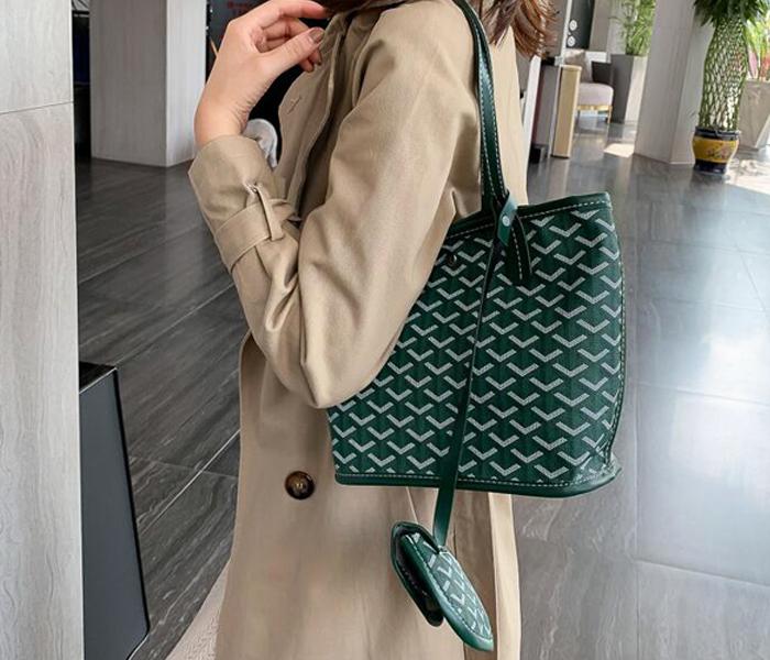 New 2 Pieces Ladies shopping Handbag For Women - Green - Zoom Image 4