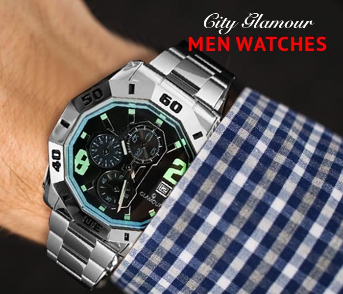 City Glamour Mens Analogue Wrist Watches - Silver - Zoom Image 1