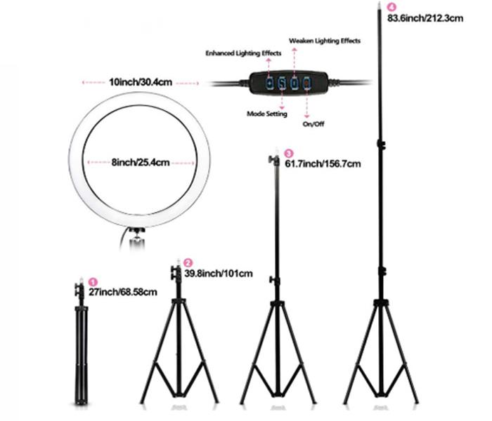 TikTok SELFIE RING WITH LONG TRIPOD STAND AND CELL PHONE HOLDER JA107 - Zoom Image 4