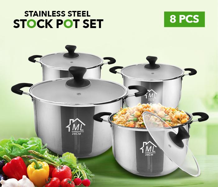 Stock pot JA110 Stainless Steel 8 Pcs Stock Pot Set - Zoom Image