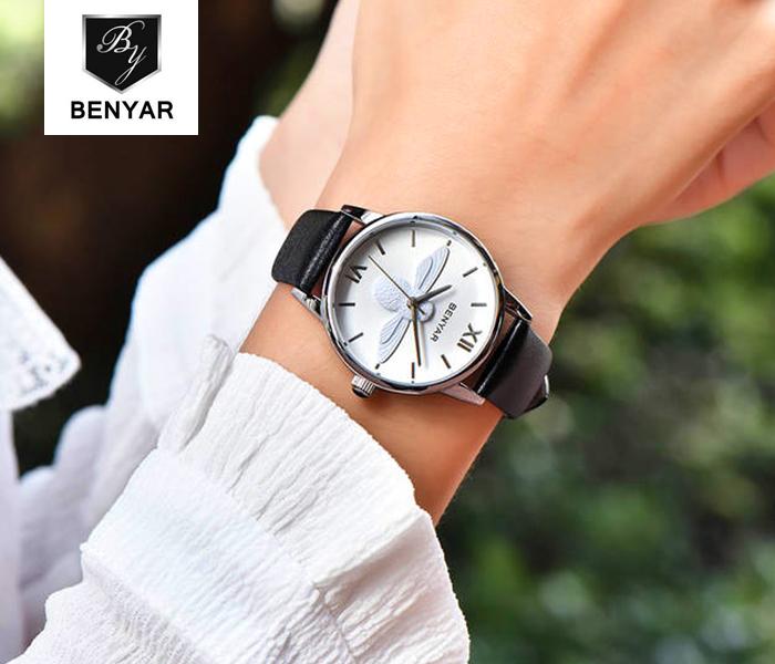 Benyar 5118 Ladies Quartz Watches Water Resistant Black And White - Zoom Image 1