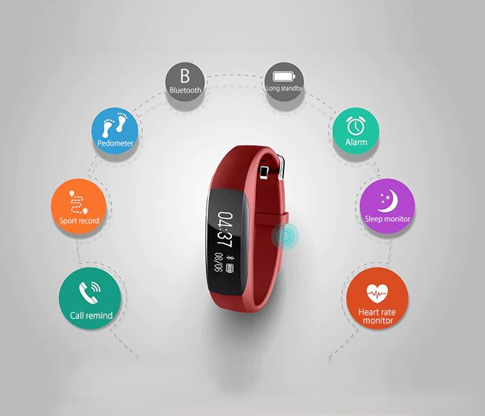 Lenovo HW01 Bluetooth4.2 Smart Wristband Fitness Bracelet  For Android IOS - RED - Zoom Image 3