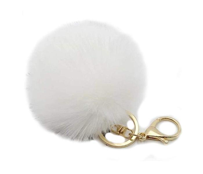 FLUFFY KEY CHAIN - WHITE - Zoom Image