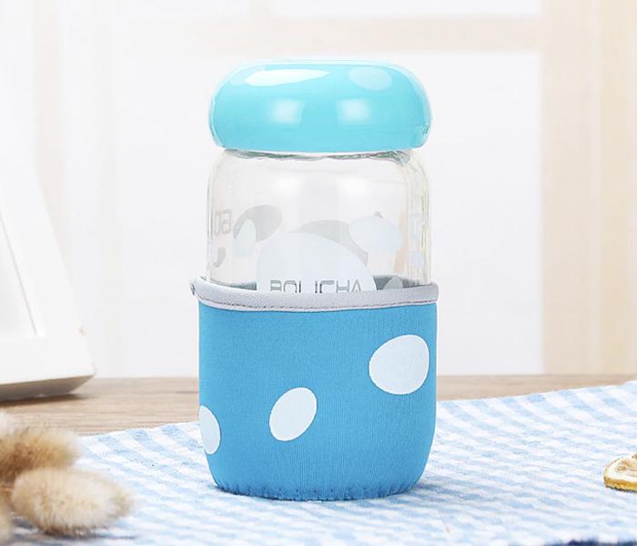 Creative Mushroom Mini Glass Cup 300ml - Blue - Zoom Image 1