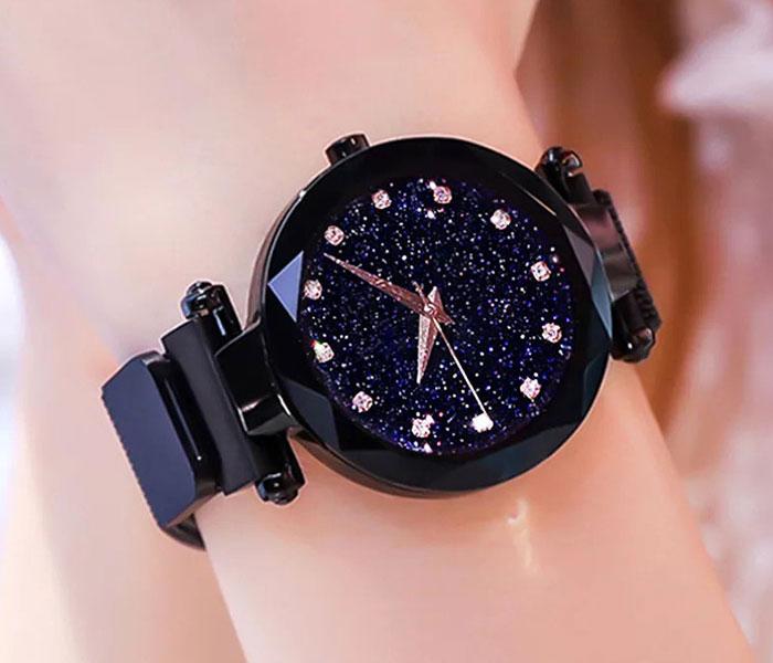 Zenalex MH2465 Luxury Magnetic Starry Sky Female, Quartz Wristwatch Fashion For Ladies - Black - Zoom Image 3