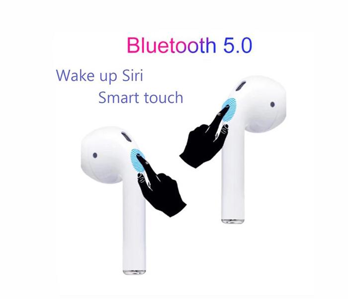 Abay Earphone Bluetooth V5.0 Wireless Technology i12 TWS - White - Zoom Image 3