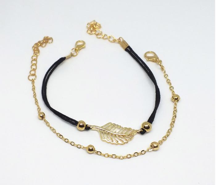 Jewelry Fashion 10811 2 Pieces Elegant Leaf Bracelet For Ladies - Zoom Image