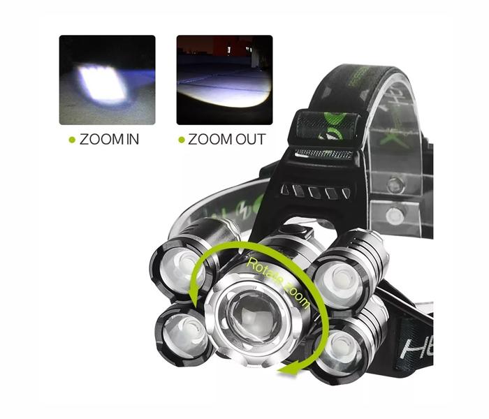 X-BALOG LED Headlamp, USB Rechargeable Flashlight - Black - Zoom Image 4