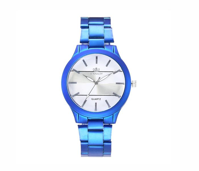 Rinnady Watch Luxury Colored Stainless Steel Strap Quartz Watch For Ladies - Blue - Zoom Image 1