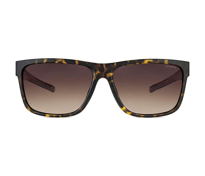 Polaroid Rectangle Sunglasses PLD 7014/S 086 59LA For Men Dark Havana With Brown Shaded Polarized Lens - Zoom Image 1