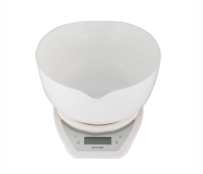 Electronic Kitchen Scales with Dual Pour Mixing Bowl - White - Zoom Image 1