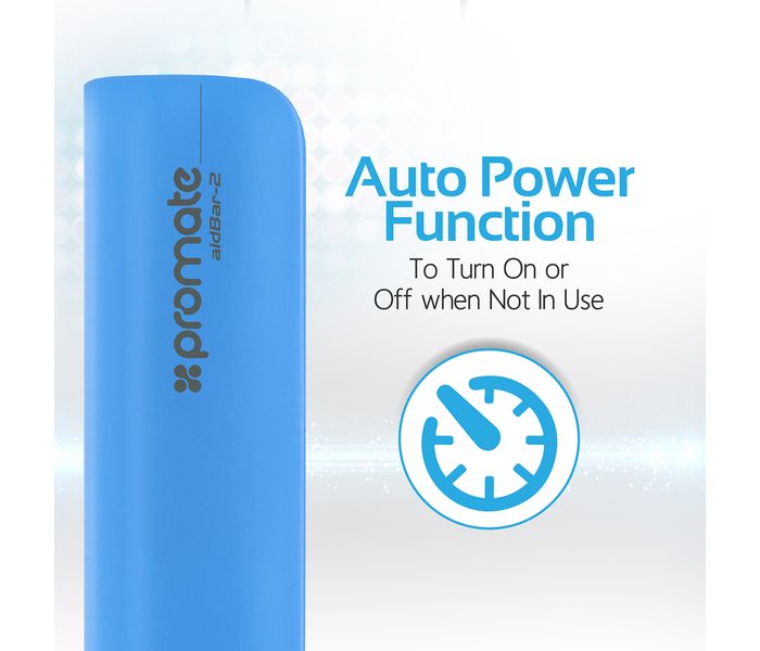 Promate Aid Bar-2 2500 mAh Ultra Compact Universal Power Bank, Blue - Zoom Image 3