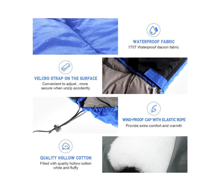 Fabric Polyester Waterproof Outdoor Hiking Travel Single Thick Carry Bed Camping Bag - Blue - Zoom Image 1