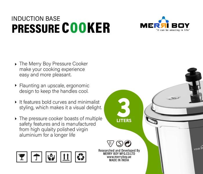 Merri Boy Induction Base Pressure Cooker JPE4299 - 3L Capacity - Zoom Image 4