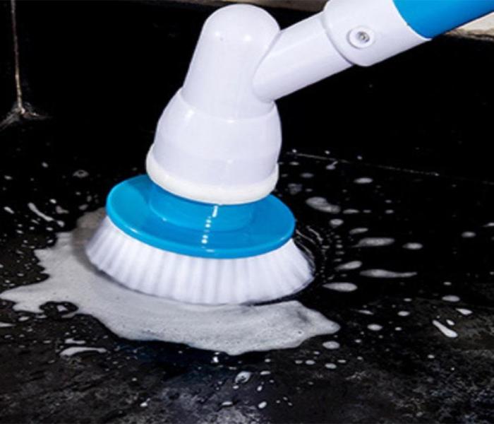 Vicky Rechargeable Rotating Bathroom Cleaning Floor Scrubber Brush - Grey - Zoom Image