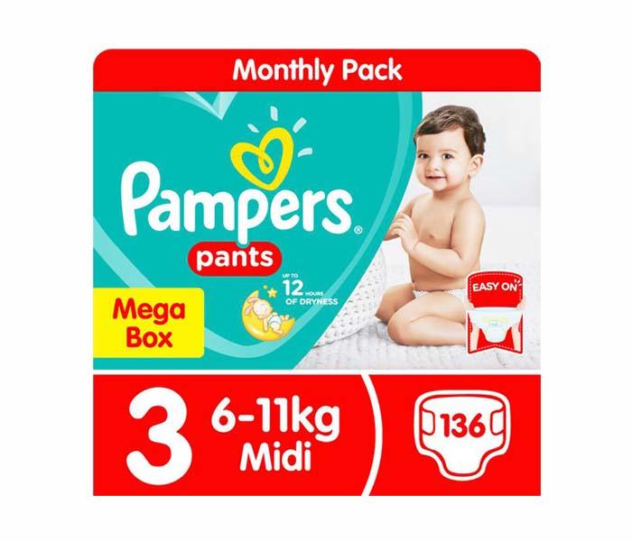 Pampers Uni Pant Size 3, Mega Boxes, 136 Count - Zoom Image 1