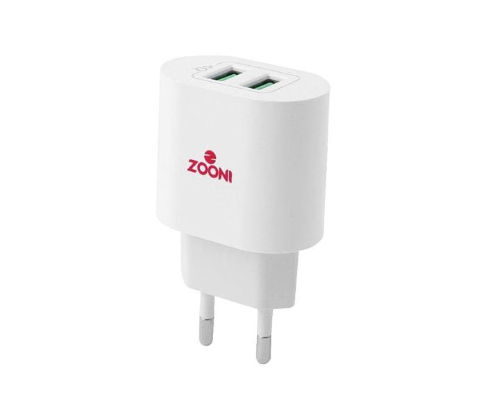 Zooni CHJ-1001 Fast Charging Dual USB Port EU Plug Travel Adapter - Zoom Image 2