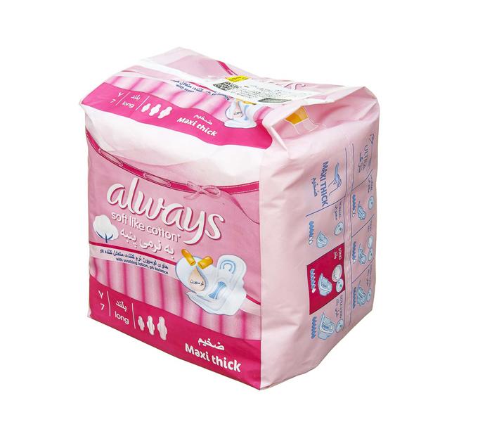 Always 7piece Maxi Thick Premium Pink Sanitary Pads - Zoom Image 1