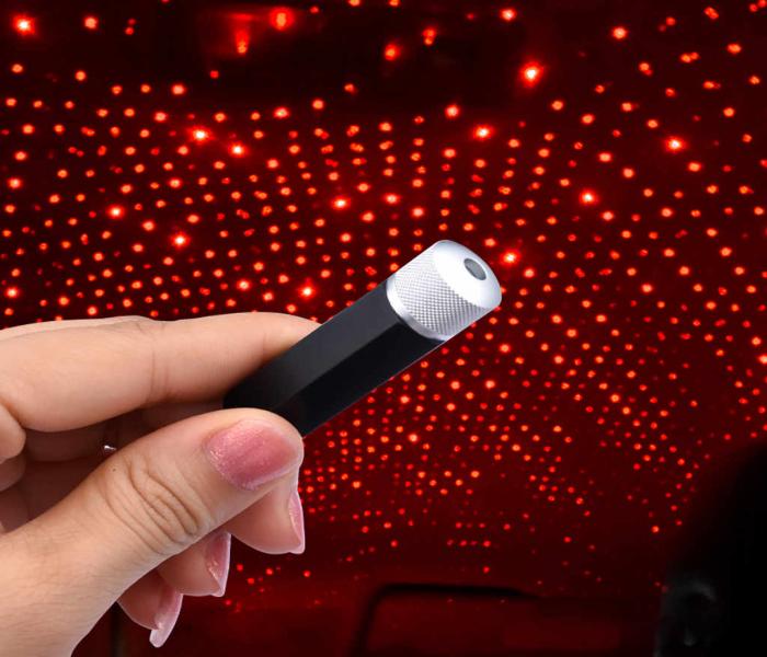 Star Decoration Lamp Plug and Play Car and Home Ceiling Projector USB Star Night Light - Red - Zoom Image 6