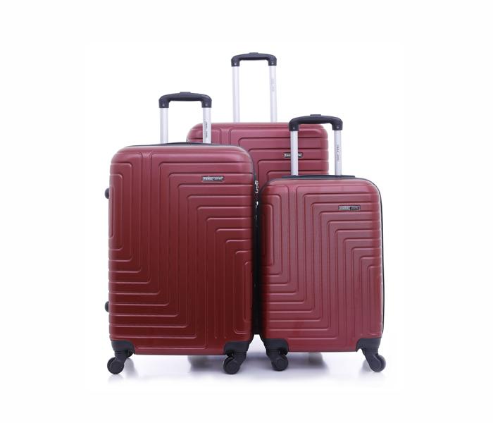 Para John 3-Piece Maze Trolly Luggage Set PJTR3077U - Burgundy - Zoom Image 1