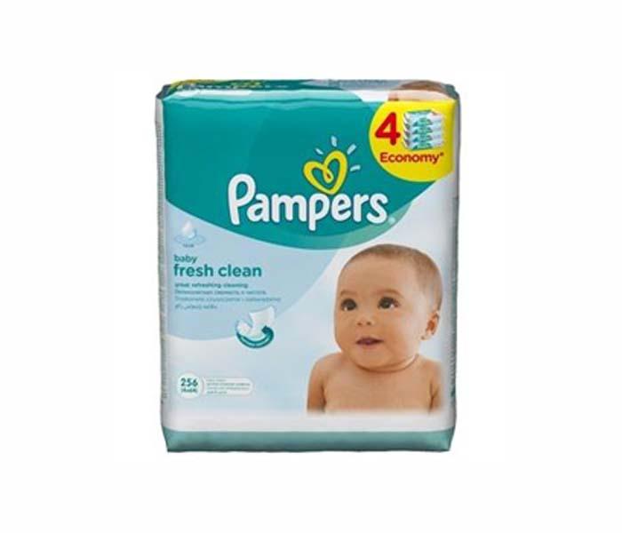 Pampers Baby Wipes Fresh Clean, 4's, 256 Count (4x64) - Zoom Image