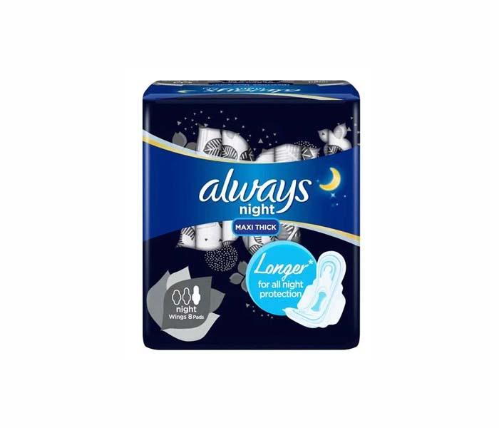 Always Night Wing Thick Sanitary Pads, 8 Pads - Zoom Image 1