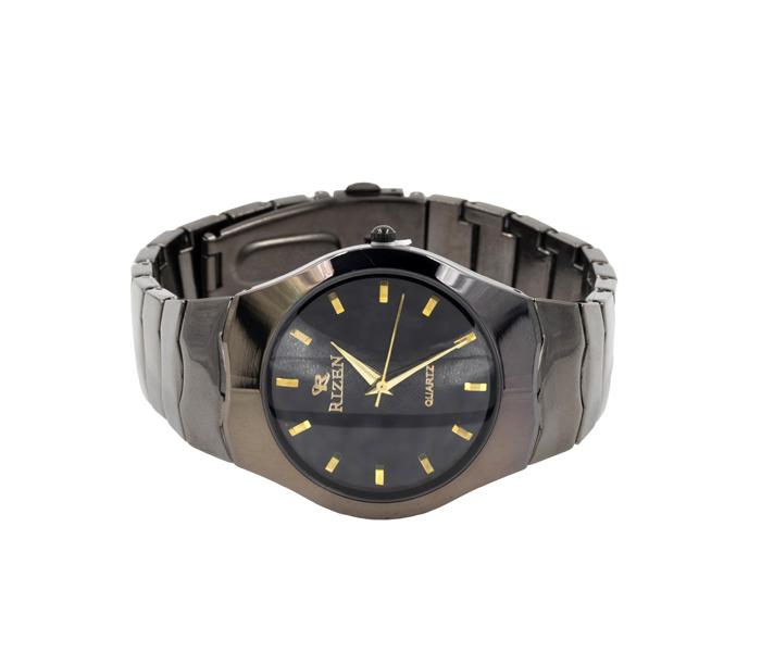 RIZEN Luxury High Quality Stainless Steel Analog Watch For MEN - BLACK - Zoom Image 3