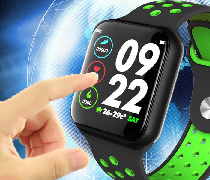 S2266 FA9 Smart Watch For Women And Men - Black And Green - Zoom Image 1