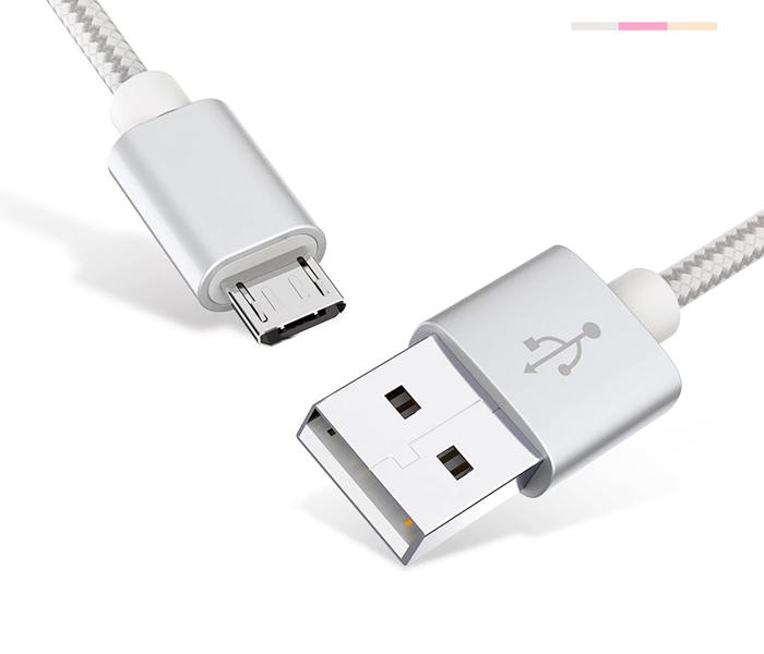 Fast Charging 3 in 1 Micro USB Data Cable - Silver - Zoom Image 3