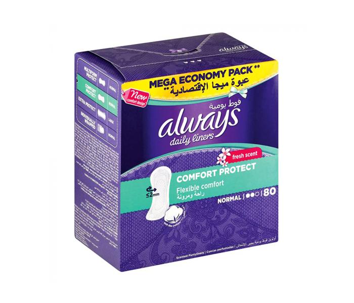 Always 80 Pads Daily Liners Comfort Protect Flexible Comfort Mega Economy Pack - Zoom Image