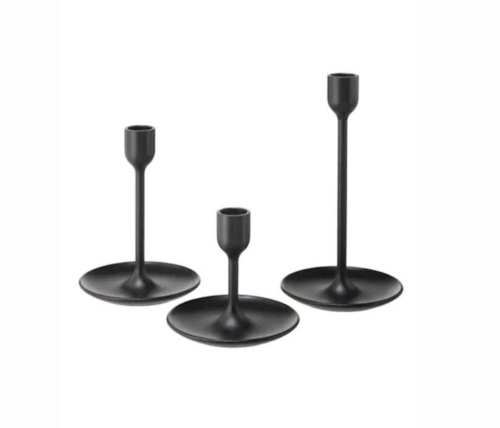 IKEA 3-Pieces Fulltalig Candlestick MX-24112911 - Black - Zoom Image