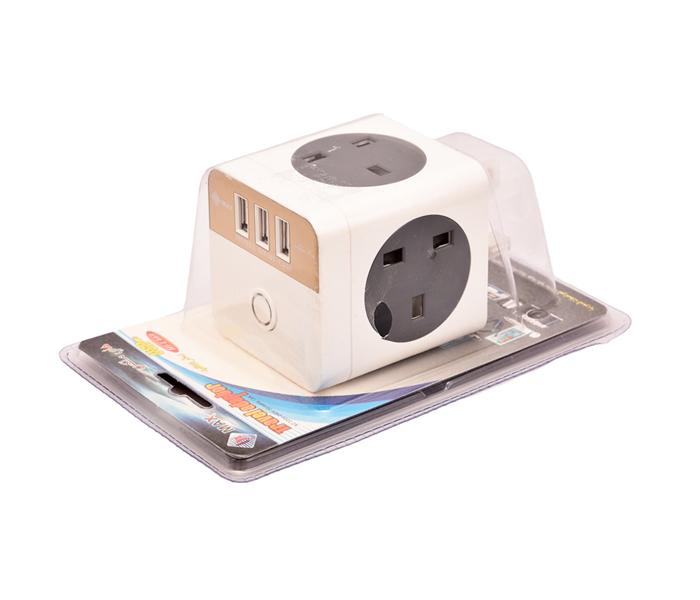 Hi Max Travel Adapter 220v 3USB HI-U669 - White - Zoom Image