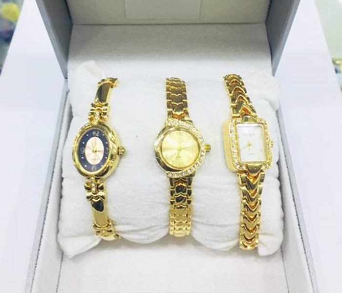 Glamour Women&#039;s Watch Combo Water Resistant - Set of 3 (Gold Color) - Zoom Image 4