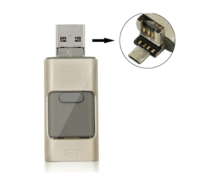 32 GB All-in-One Usb Flash Drive For iPhone iPad Android And PC - Grey - Zoom Image 2