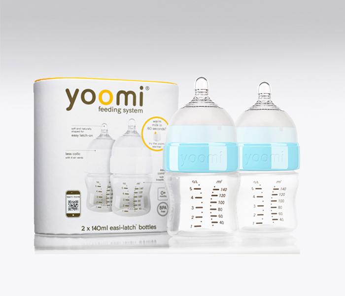 YOOMI 5oz feeding bottle + slow flow teat (Double Pack) (Blue) UK Y25B_YCCB - Zoom Image 1