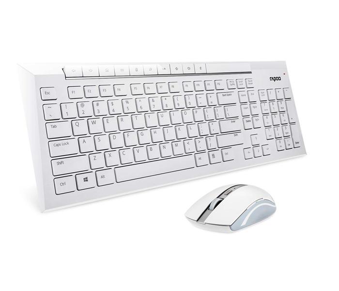 Rapoo Combo Multimode (Keyboard + Mouse) 8200M - White - AR 18375 - Zoom Image 1