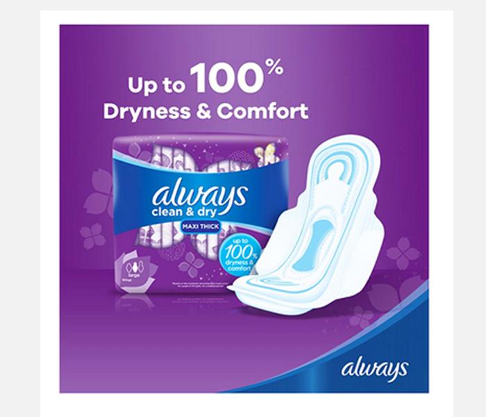 Always Super Plus Clean And Dry Maxi Thick Pads With Wings - 50 Pads - Zoom Image 4