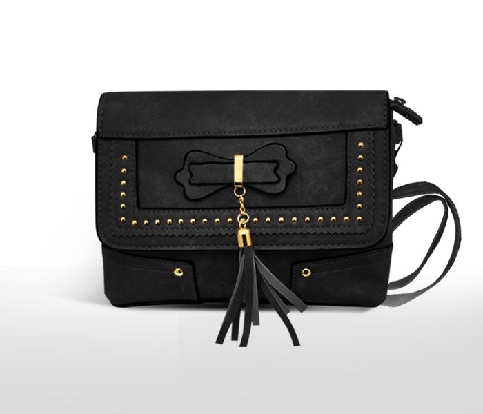 Luxury Women  High Quality PU Leather Hand Bag 1001 - BLACK - Zoom Image